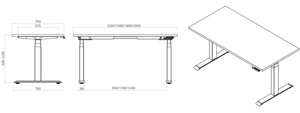 Desky Dual Sit Stand Desk Illustration